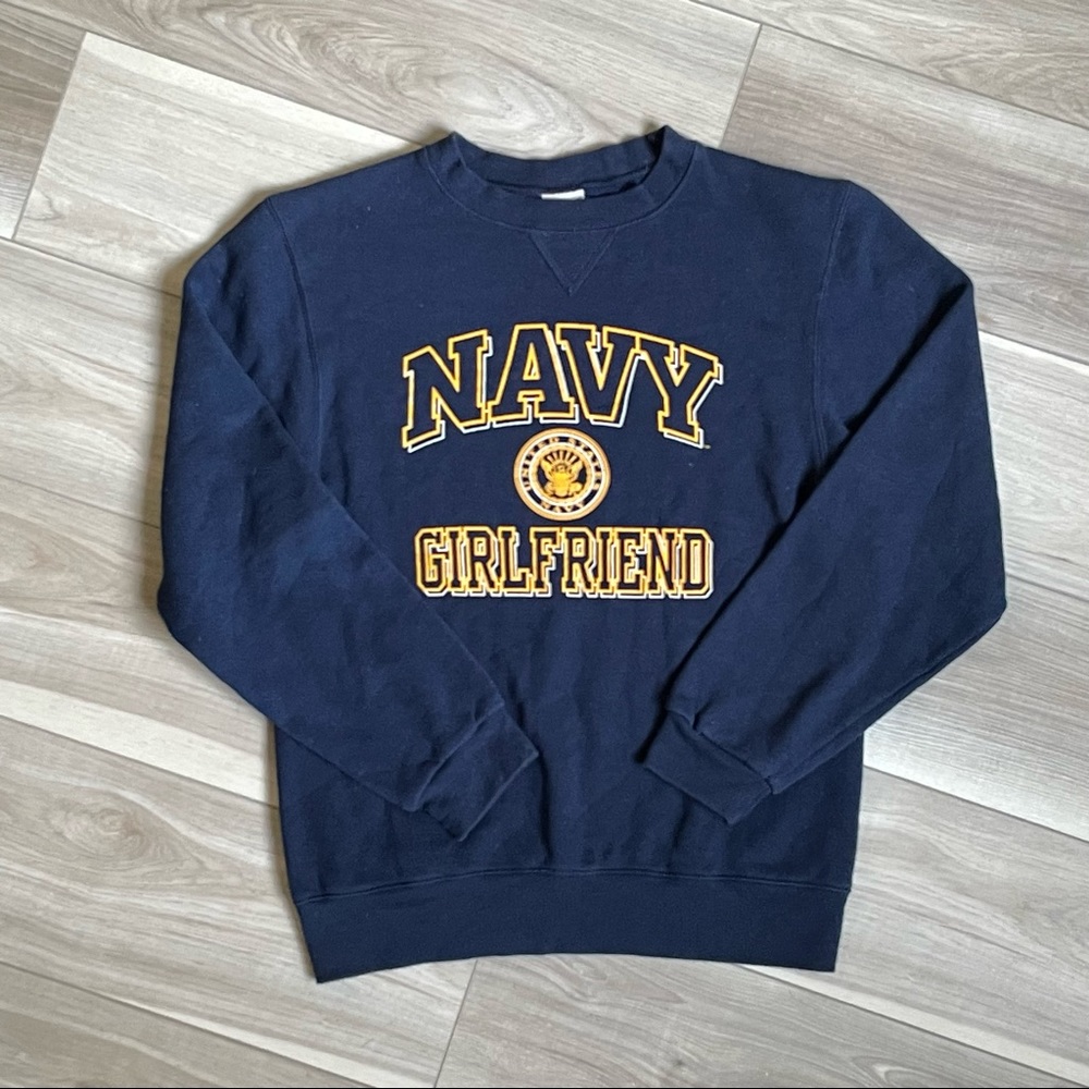 Navy Girlfriend Long Sleeve Crewneck